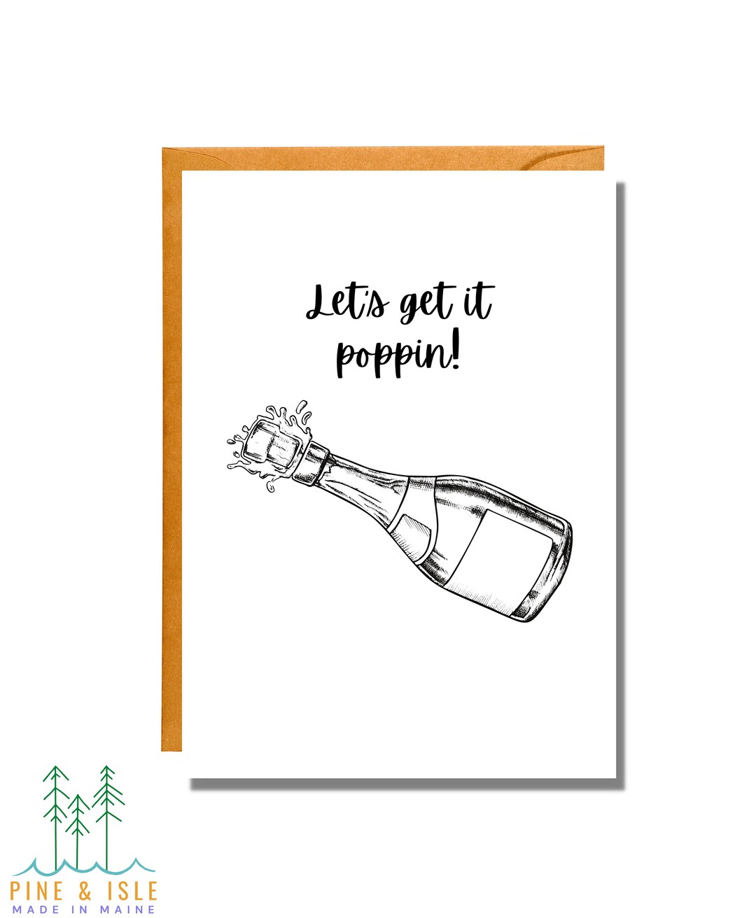 Let's Get It Poppin' Congratulations Card Pun Card Etsy