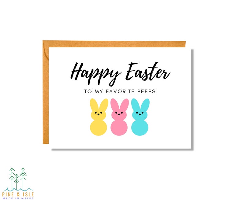 Happy Easter to My Favorite Peeps Easter Card Pun Card Funny Easter Card EA11 image 1