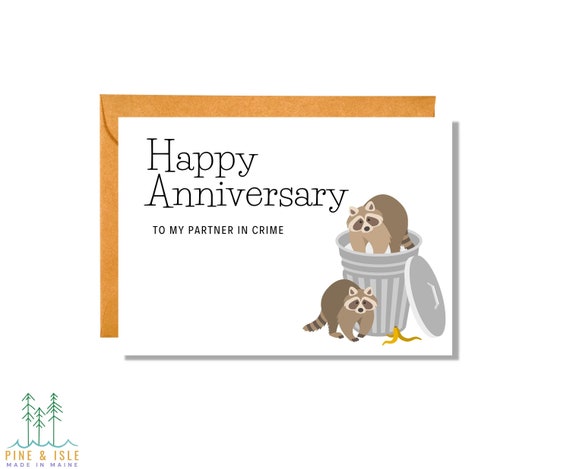 Happy Anniversary to My Partner in Crime | Anniversary Card | Funny Card | AV3
