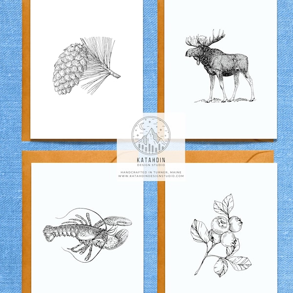 Maine Greeting Cards, State of Maine, Card Bundle, Maine Note Cards