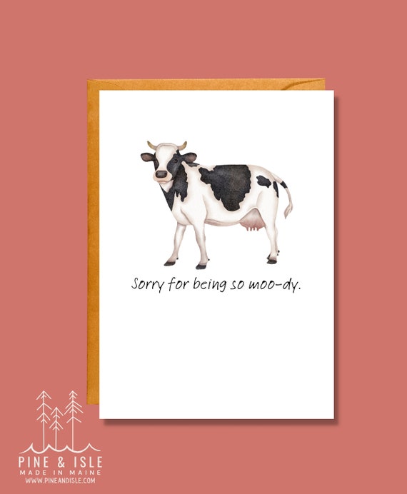Witzige Karte „Sorry I'm A Moody C*nt“ – A5, Matt, Mit Umschlag, Blanko Innen
