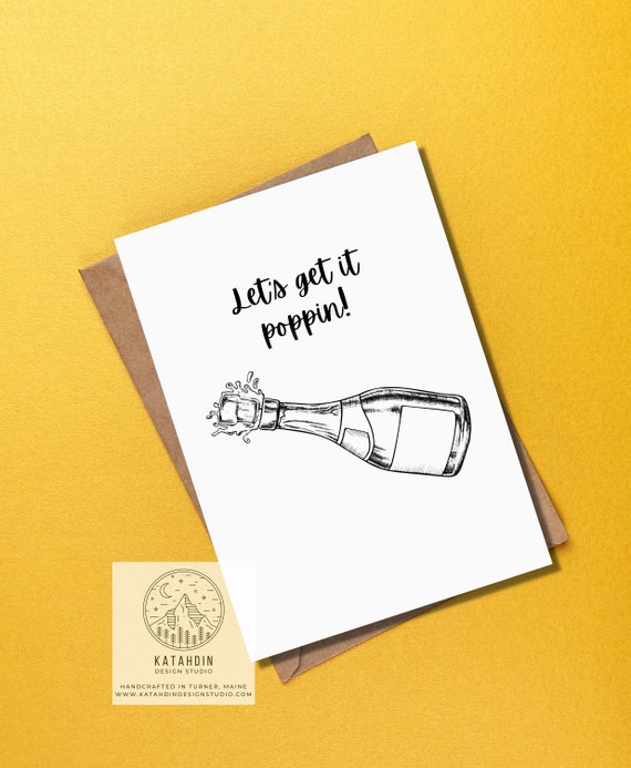 Let's Get It Poppin' Congratulations Card New Job Etsy