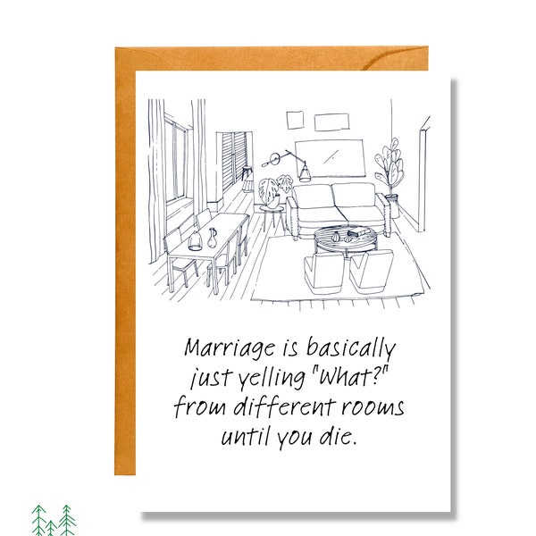 Yelling What From Room to Room | Engagement Card | Wedding Card | WD9