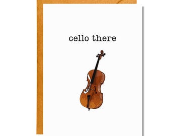 Cello There | Thinking of You | Funny Card | Music Card | Pun Card | JB26