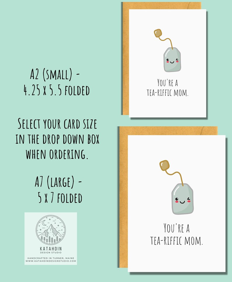 You're a Tea-riffic Mom Mother's Day Card Food Pun - Etsy