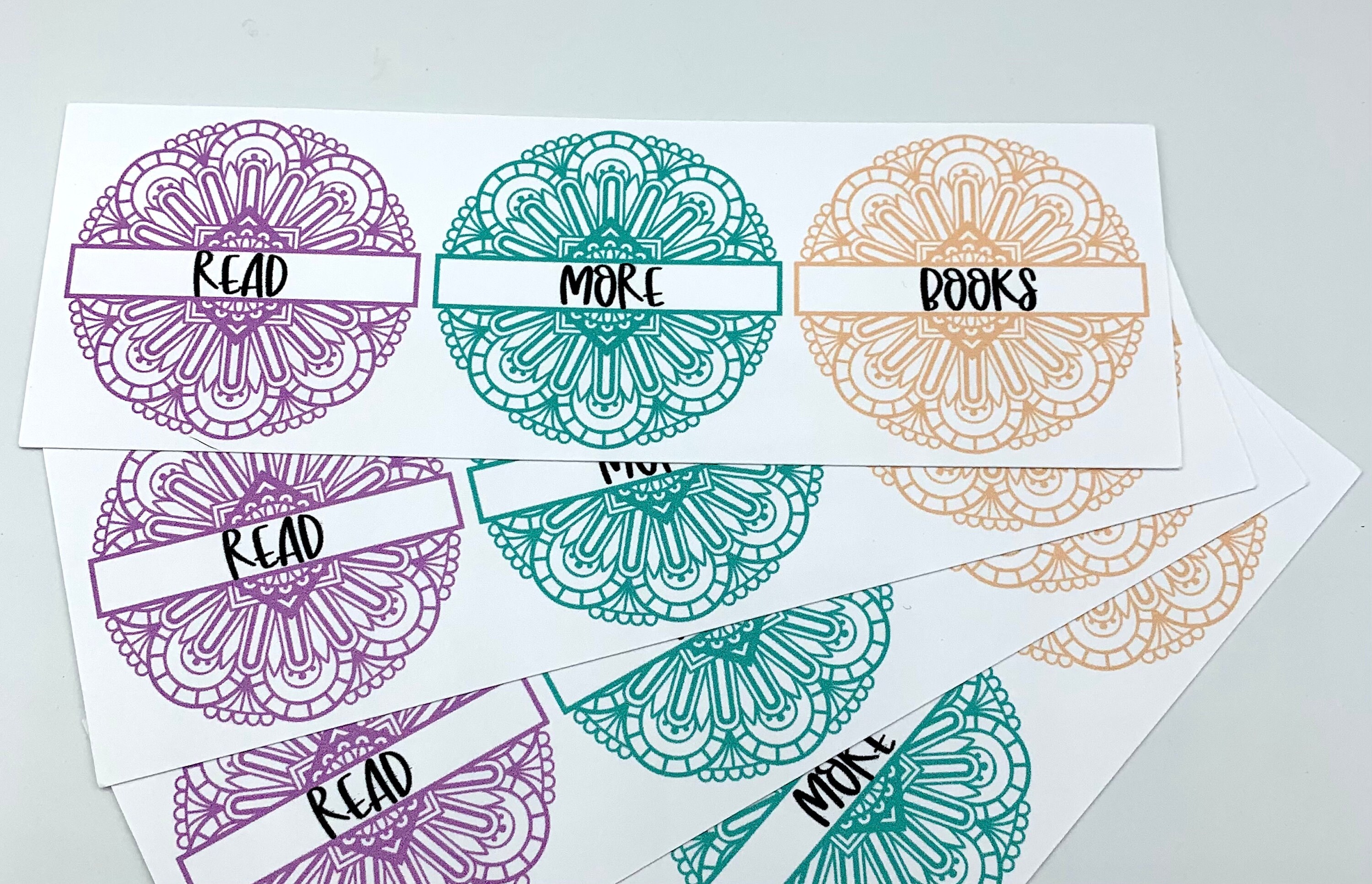 read more books mandala bookmark multicolor handmade etsy