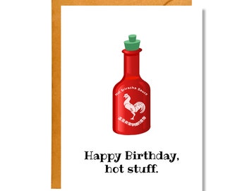 Happy Birthday Hot Stuff | Birthday Card | Pun Card | BD32