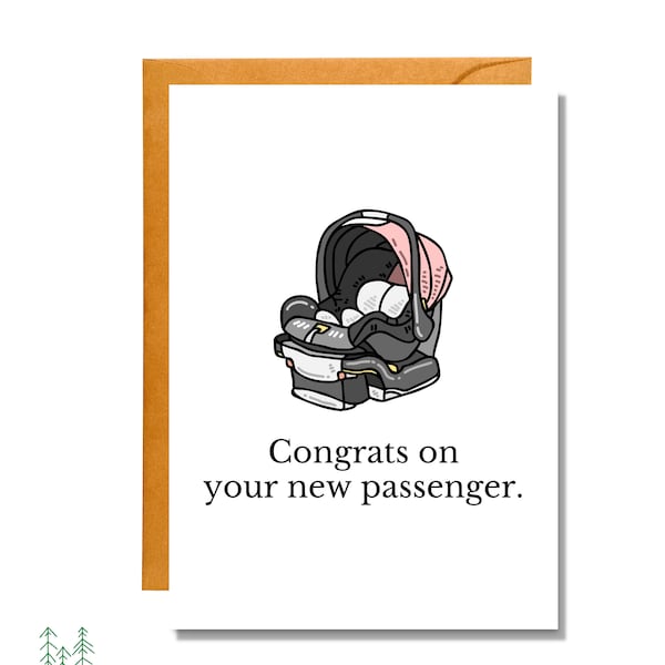 Congrats on Your New Passenger | Funny Card | Pregnancy | Baby Shower | BB3