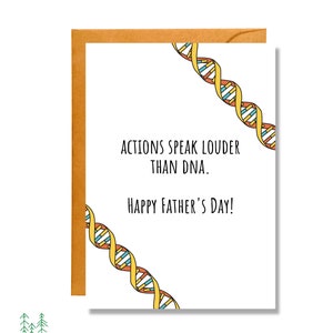 Actions Speak Louder Than DNA | Father&#39;s Day Card | Stepdad Card | FD22