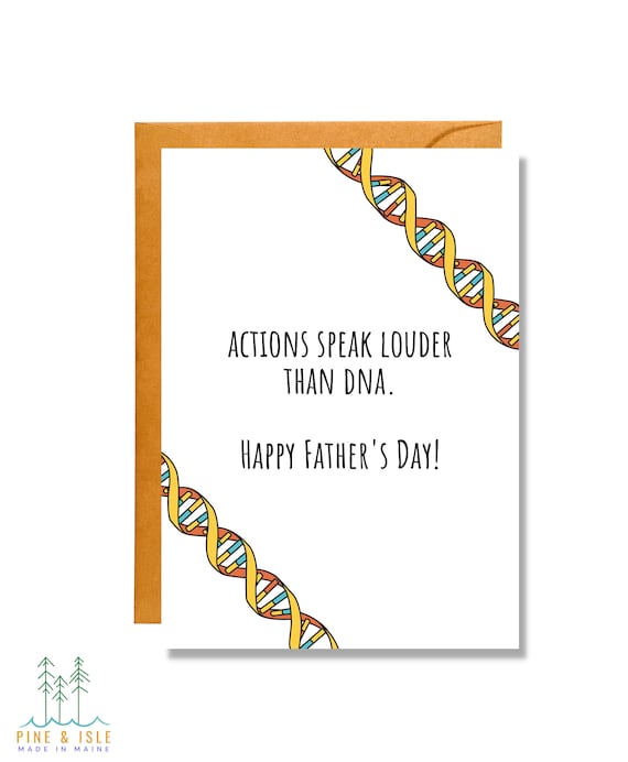 Actions Speak Louder Than DNA | Father's Day Card | Stepdad Card | FD22