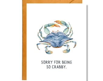 Sorry For Being So Crabby | Funny Apology | Sorry Card | AP18