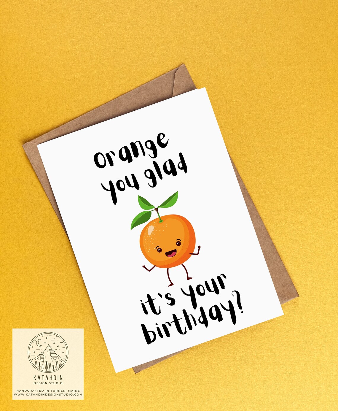 Orange You Glad It's Your Birthday Food Pun Card - Etsy