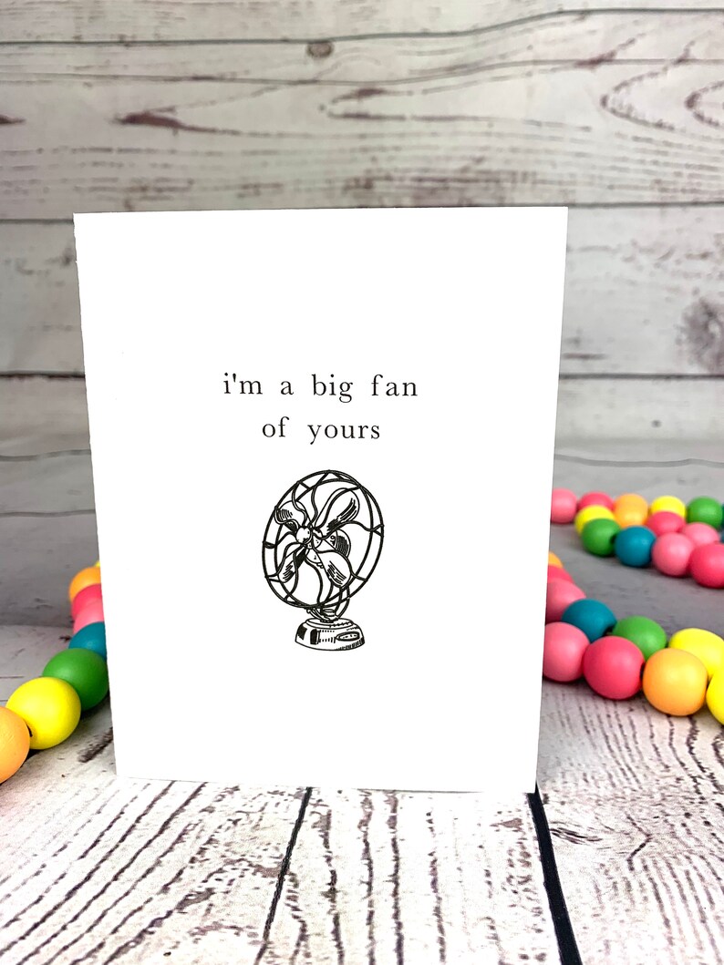 I'm a Big Fan of Yours Handmade Greeting Card Blank Etsy