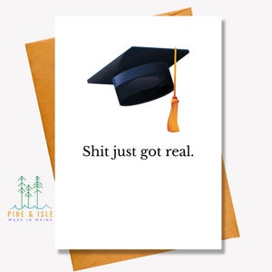 Sh*t Just Got Real | Graduation Card | Proud of You | College Graduation | Funny Card | CO12