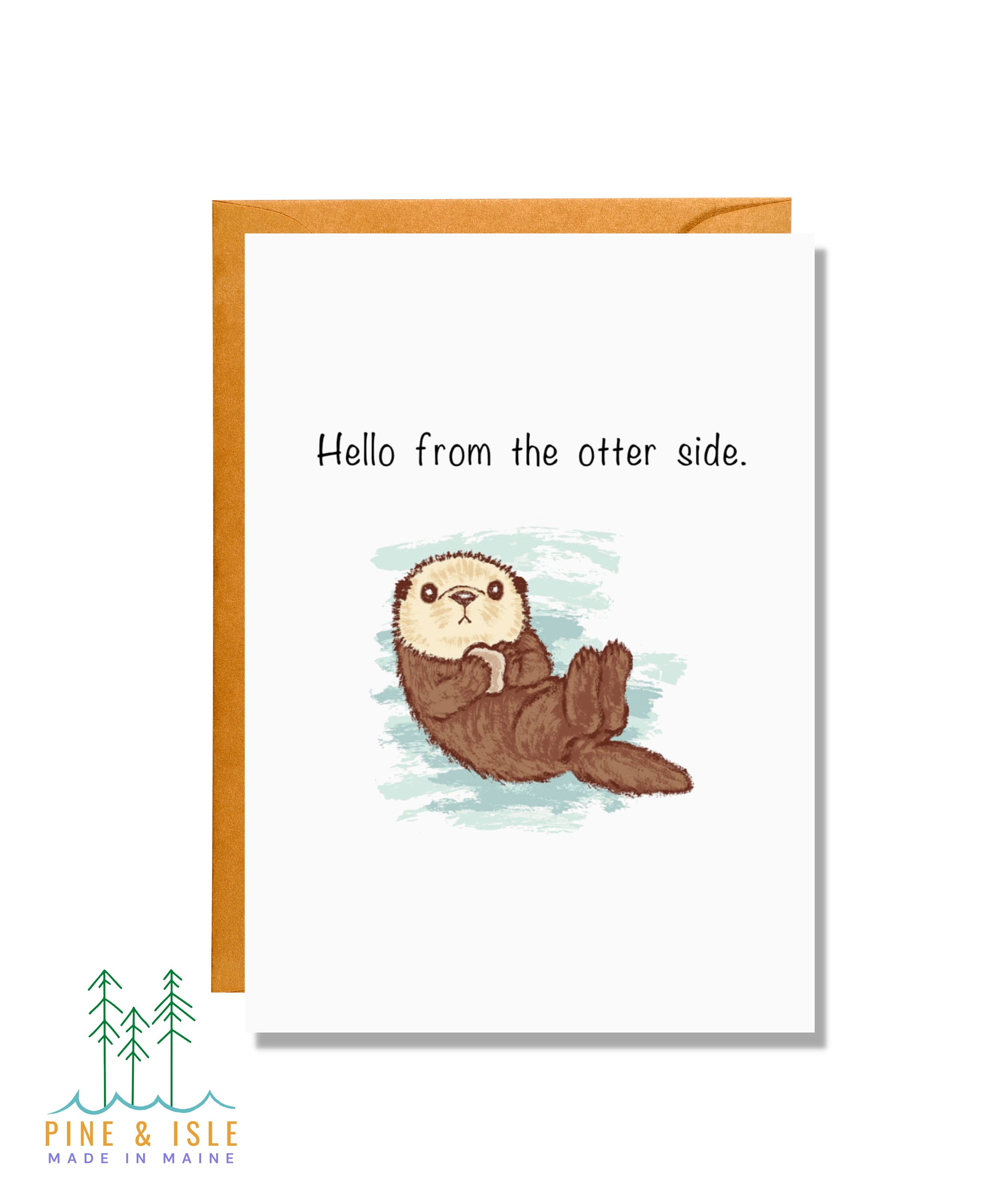 Hello From the Otter Side - Handmade Greeting Card - Blank Inside -  Thinking of You - Love - Encouragement - Etsy