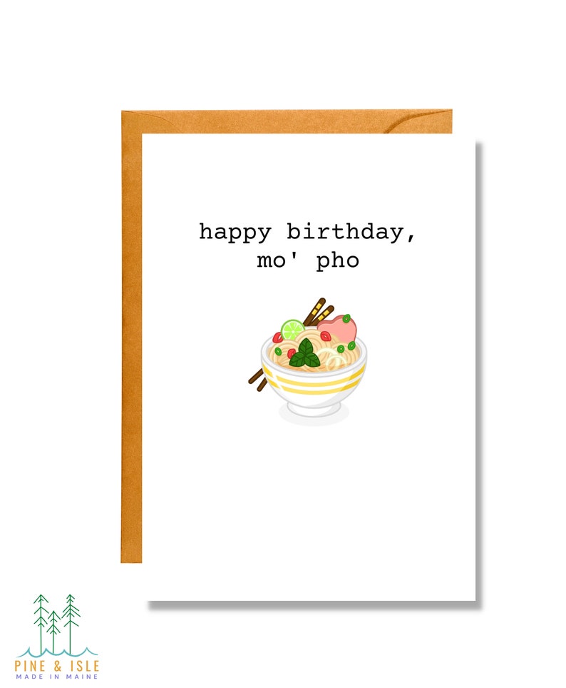 Happy Birthday, Mo' Pho Birthday Card Pun Card BD14 image 1
