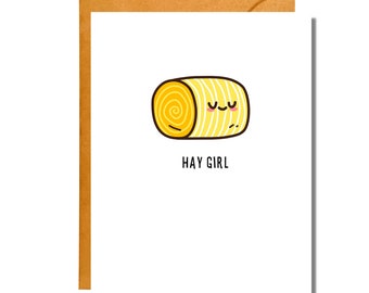 Hay Girl | Friendship Card | Thinking of You | FR36