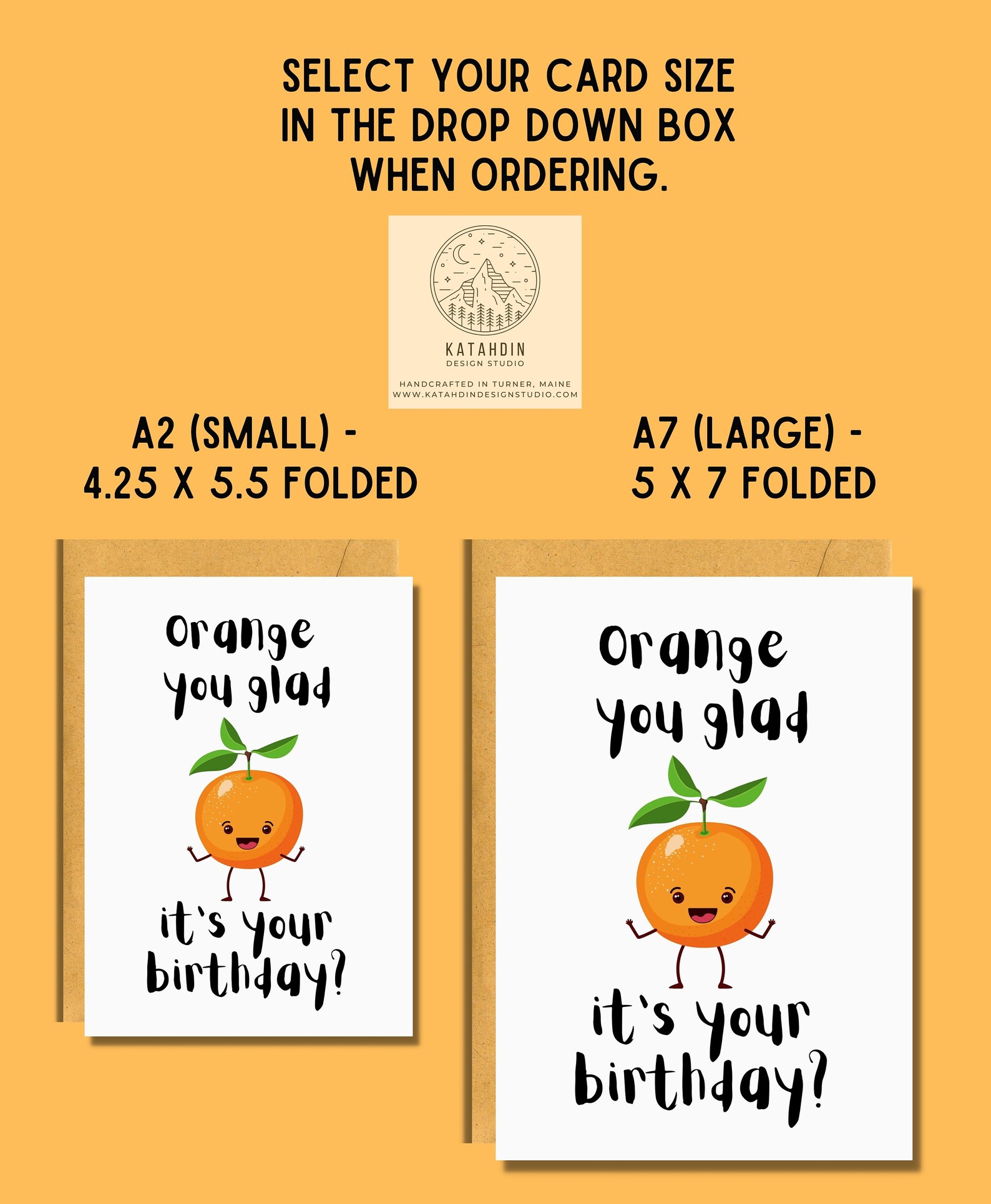 Orange You Glad It's Your Birthday Food Pun Card - Etsy