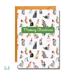Meowy Christmas | Cat Card | Christmas Card | Funny Christmas | XM29