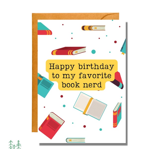 Happy Birthday to My Favorite Book Nerd | Birthday Card | BD23