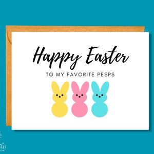 Happy Easter to My Favorite Peeps Easter Card Pun Card Funny Easter Card EA11 image 6