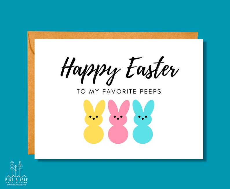 Happy Easter to My Favorite Peeps Easter Card Pun Card Funny Easter Card EA11 image 6