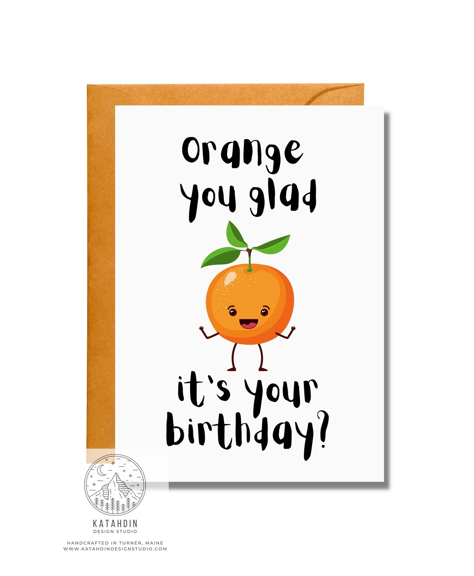 Orange You Glad It's Your Birthday Food Pun Card - Etsy