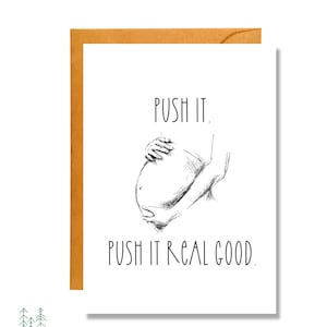 Push It, Push It Real Good | Funny Card | Pregnancy | Baby Shower | BB1