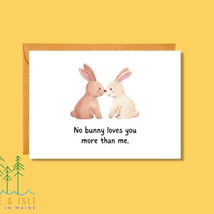 No Bunny Loves You More Than Me Easter Card Animal Pun Card Love Card EA1 image 7