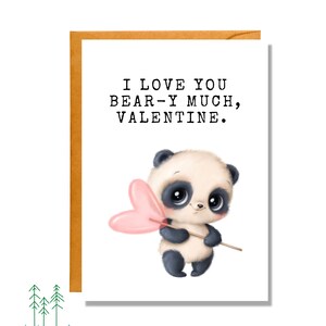 I Love You Beary-Y Much, Valentine's Day Card, Pun Card