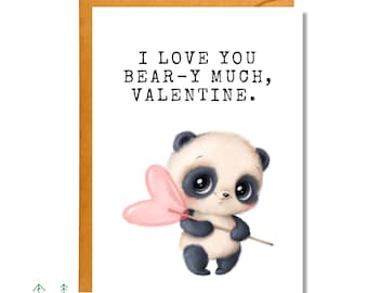 I Love You Beary-Y Much, Valentine's Day Card, Pun Card