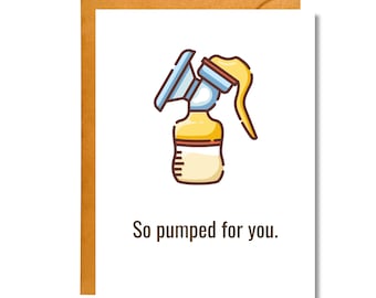 So Pumped for You | Pregnancy | Baby Shower | Pun Card | BB4
