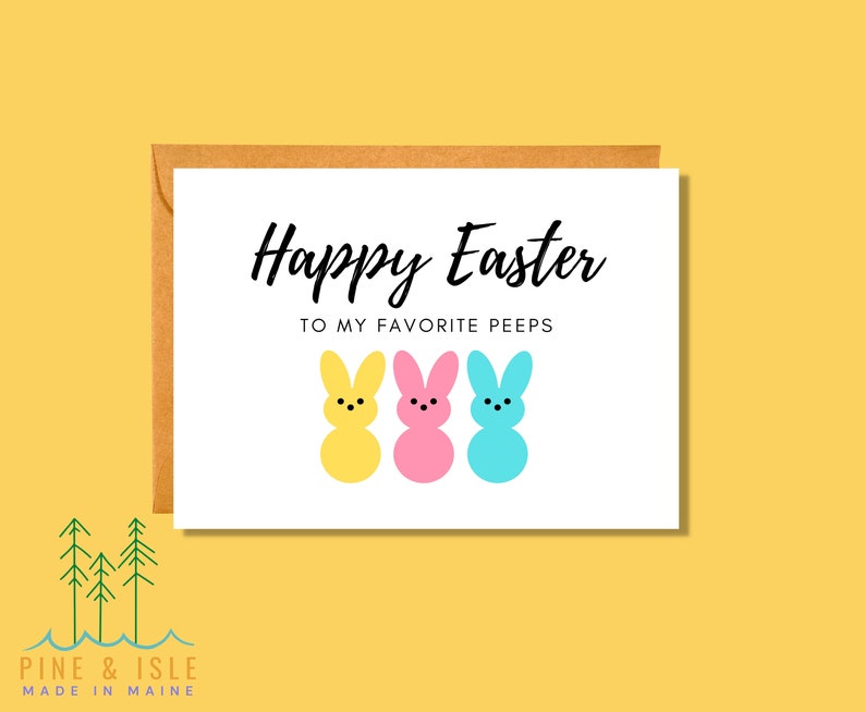 Happy Easter to My Favorite Peeps Easter Card Pun Card Funny Easter Card EA11 image 7