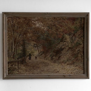 Moody Fall Landscape Painting | PRINTABLE DIGITAL Print | Vintage Painting | Dark Wall Decor | Fall | Summer | Forest Downloadable Art