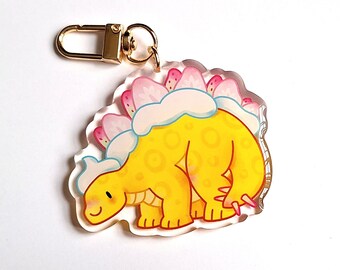 Ankylosmorus Keychain | Dessert Dino Ankylosaurus Acrylic Charm | Dinosaur Accessories | Gift for dino lovers | Vena Carr Illustration