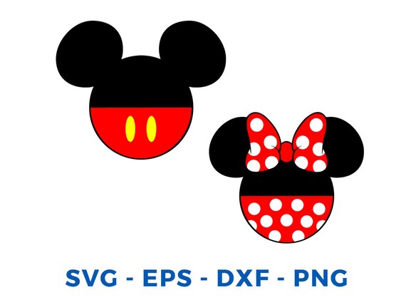 Download Mickey and Minnie Head LAYERED SVG DXF Eps Vector Cuttable ...