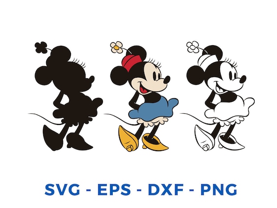 Download Minnie Mouse svg retro Disney Minnie clipart silhouette | Etsy