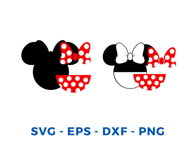 Download Mickey and Minnie Head LAYERED SVG DXF Eps Vector Cuttable ...