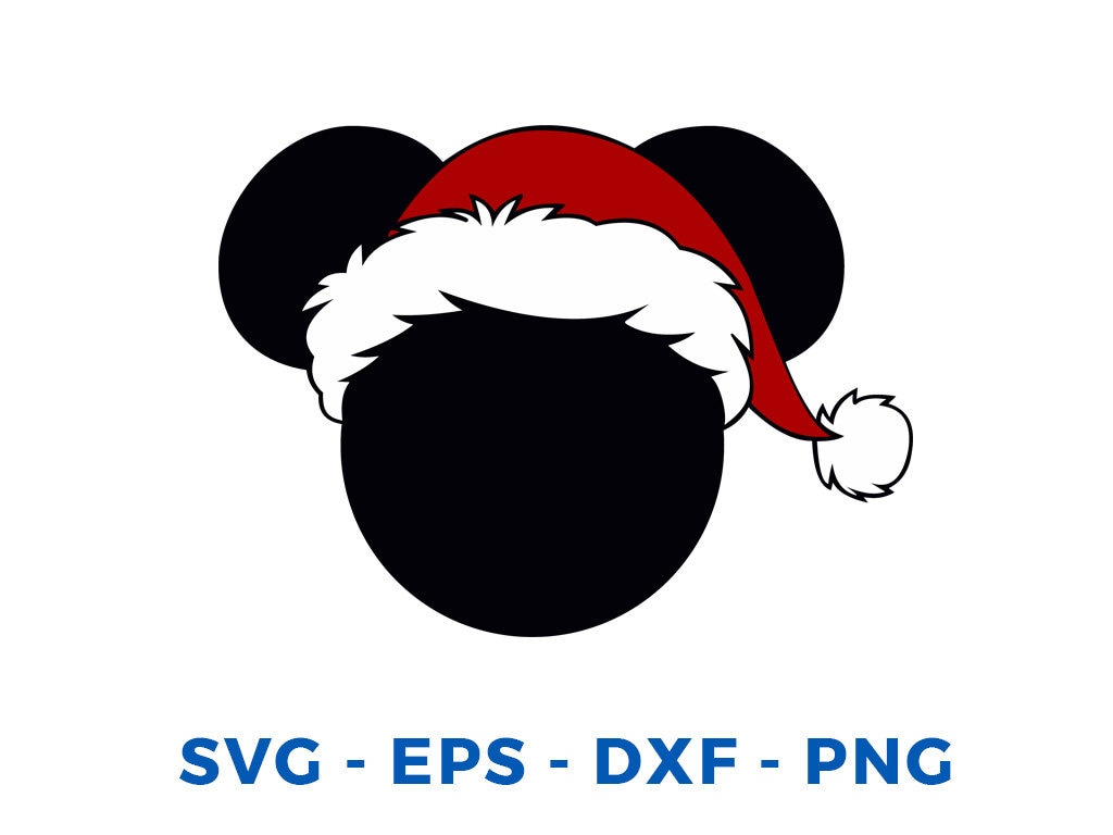 Mickey Holiday Christmas Santa Hat SVG DXF Png Vector Cut File | Etsy