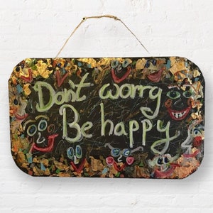 Slate board/sign made of slate with saying/hand-painted