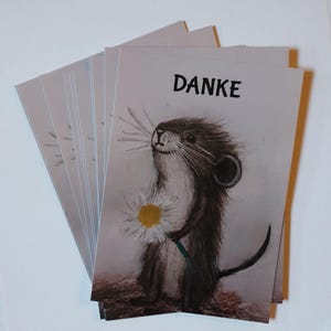 Postkarte zum Danke sagen mit Maus/Grußkarte/Weihnachten