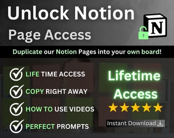 Unlockable Notion Page | Zugang für exklusiven ChatGPT Prompt | Vervielfältigungsfähige Begriff Vorlage | ADDON