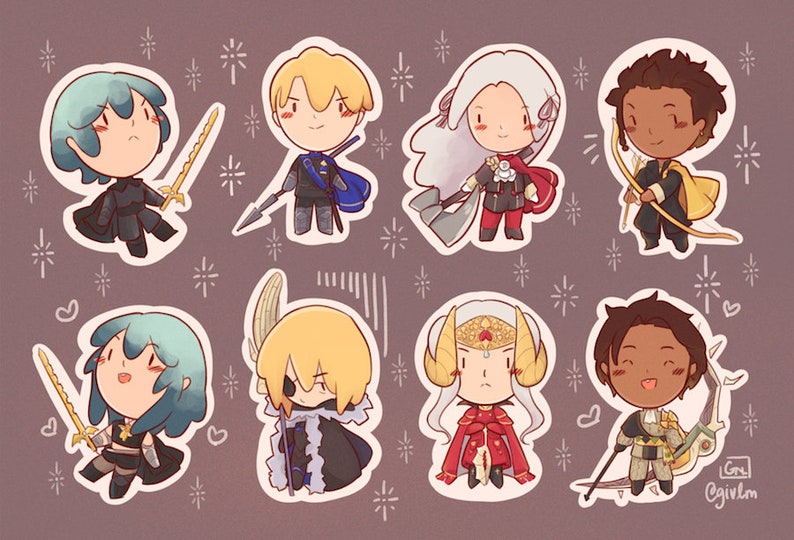 Sticker Sheet Fire Emblem Three Houses Byleth Dimitri | Etsy