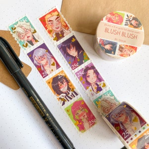 BLUSH BLUSH - Blushing Slayer Pillars Dekorativer Goldfolienstempel Washi