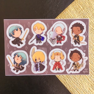 Sticker Sheet Fire Emblem Three Houses Byleth Dimitri Alexandre Blaiddyd Edelgard von Hresvelg Claude von Riegan
