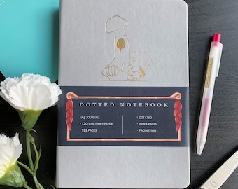 Hades-Themed Gold Foil A5 Journal, Notebook, Dotted, Hard Cover, Stationary