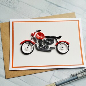 Kaart voor motorrijder met originele kunst 3D-papierquilling