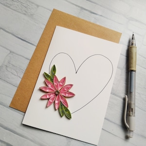 Carte de voeux fleur de cerisier avec art original 3D Quilling en papier