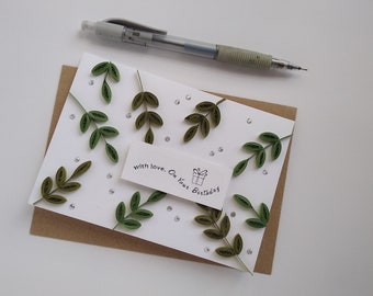 3D Leaves Birthday Greeting Card