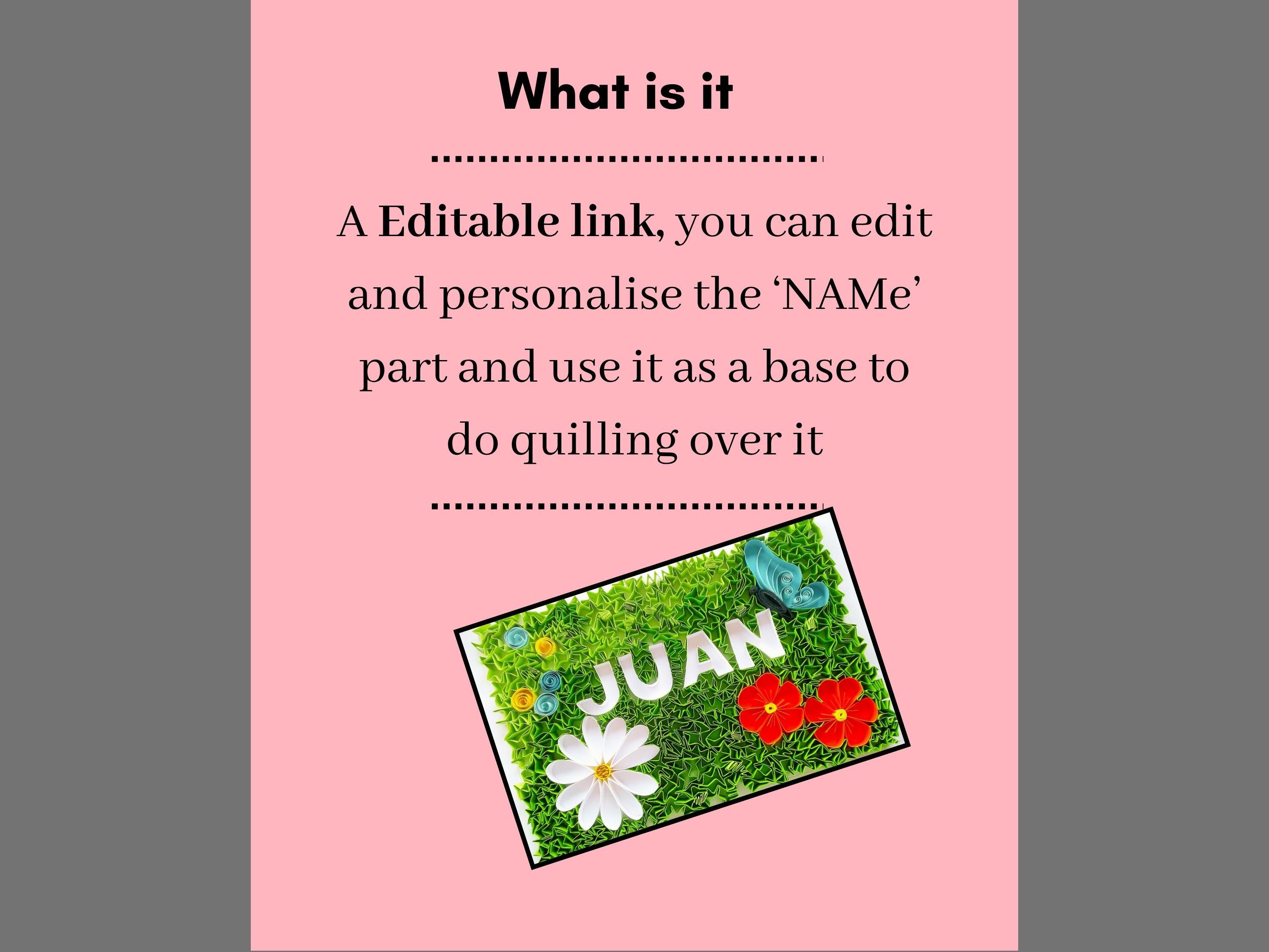 Name Sign Quilling Pattern Template (digital Download) - Etsy